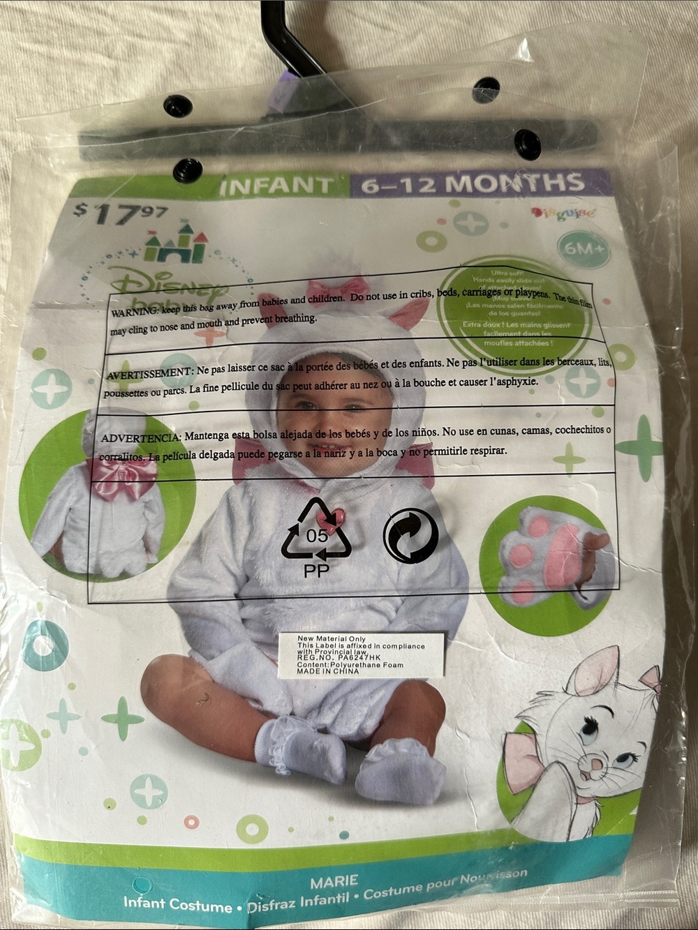 Disney Infant Marie Socks & Tights Set in White and Pink